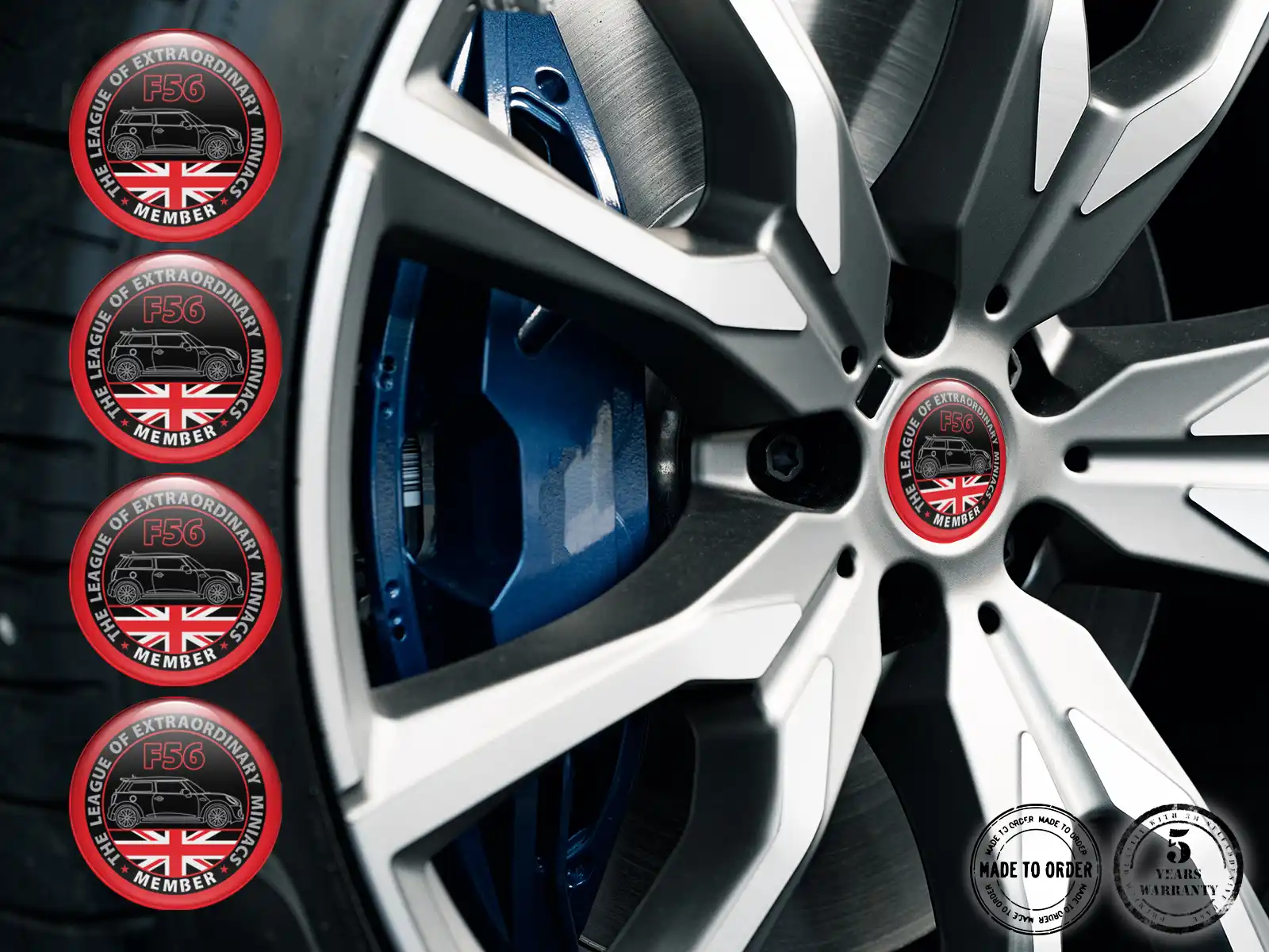 Mini Cooper Design Décalque Roue Couvre-Dôme Personnalisé